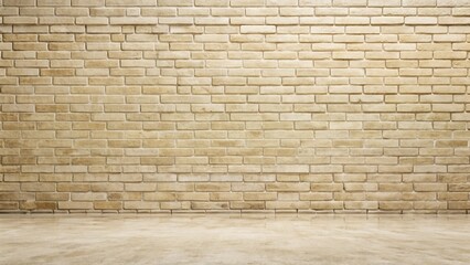 Fototapeta premium Beige Cream Brick Wall Texture: Old Brown Brick Wall Background for Home Decor Design