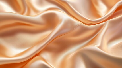 Obraz premium Soft and smooth textured satin fabric with elegant waves and a warm peach hue displayed under gentle lighting