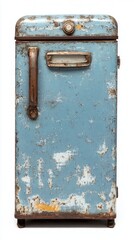 Vintage Rusty Blue Metal Refrigerator - A Timeless Piece of Industrial Design