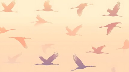 Graceful Crane Silhouettes