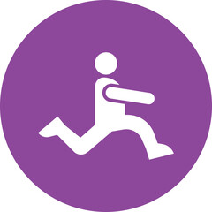 Long Jump glyph circle icon