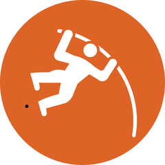 Pole Vault glyph circle icon