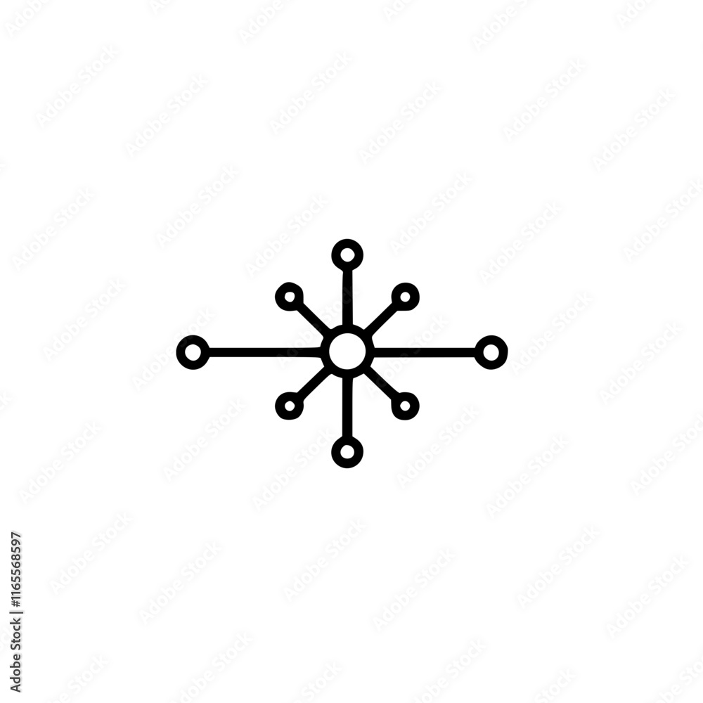 Poster abstract network connection graphic. a stylized visual representation of interconnected nodes, symbo