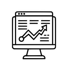 Fototapeta premium Positive growth trend displayed on a computer screen. Upward-trending graph indicates success and progress in business or analytics.