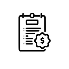 Obraz premium Invoice or billing document with a dollar sign indicating cost or pricing. Represents financial statement, payment, or expense report.