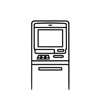 recommend clip art: ATM machine illustration.  A simple line drawing of a cash machine, perfect for financial or banking related projects.  Easy to use and versatile.