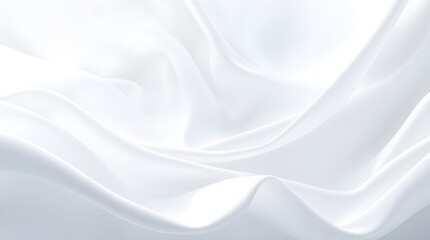 Naklejka premium Elegant White Silk Draped Fabric Soft Flowing Waves Texture