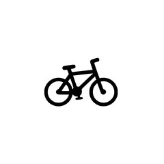 Fototapeta premium Simple black bicycle icon, perfect for web design, apps, or presentations. Clean lines and minimalist style for easy integration into any project.
