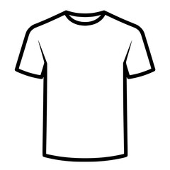Simple outline drawing of a classic t-shirt, perfect for design templates or apparel illustrations.  A clean, minimalist representation of a basic garment.