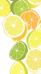 Obraz premium A Colorful Array of Citrus Fruits: A Fresh and Vibrant Graphic Design
