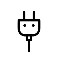 Obraz premium Simple illustration of a power plug, suitable for use in infographics, websites, or app interfaces related to electricity, energy, or charging.