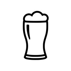 A pint glass filled with a frothy beverage. Perfect for representing pubs, breweries, or any refreshing drink.