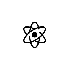 Atomic structure illustration.  A simple, clean graphic representing the core components of an atom. Ideal for science, technology, and education related projects.