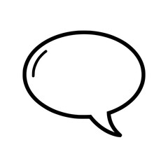 Naklejka premium Simple black outline of a speech bubble, perfect for communication, dialogue, or conversation concepts. Use this versatile graphic for websites, apps, and presentations to represent communication.