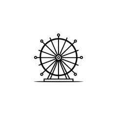 A Ferris wheel illustration.  A classic amusement park ride, perfect for representing fun, excitement, and entertainment. Ideal for travel, vacation, or leisure themes.