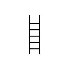 Simple black and white illustration of a ladder.  Perfect for representing progress, goals, or climbing towards success.  Clean lines and minimalist design.