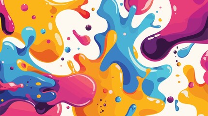 Vibrant Colorful Cartoon Vector Background with Funky Splashes