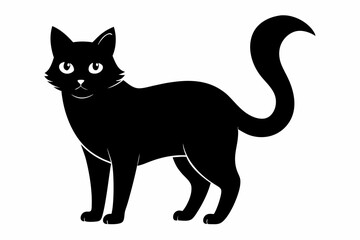 Fototapeta premium Cat Silhouette Black Vector