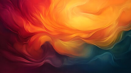 Obraz premium fluid abstract art with swirls of orange, gold, and red merging together 