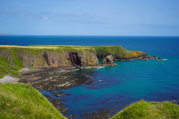 View over cliffs and ocean in Scotland