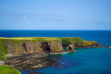 View over cliffs and ocean in Scotland