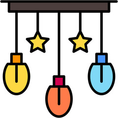 Naklejka premium bulb, decoration light, star, illumination, ornament Icon