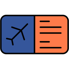 Ticket, flight, plane ticket, airfare, transportation Icon