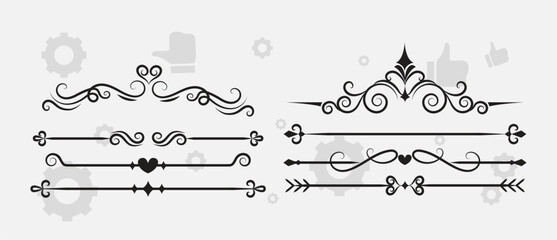 Set of hand drawn vector line border. Lines, borders, underline pencil strokes, drawing dividers. Doodle design. Geometric vintage fashion collection.