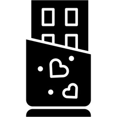 Chocolate, sweet, dessert, heart, chocolate bar Icon