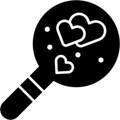 search, love, magnifying glass, heart, loupe Icon