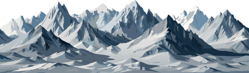 Majestic snow capped mountain range inspiring awe and wonder