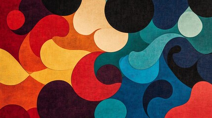 geometric pattern with smooth shapes and energetic color transitions 