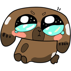 Adorable Cartoon brown Rabbit with Big Eyes