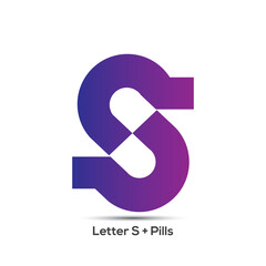 S letter with pills creative logo design icon
