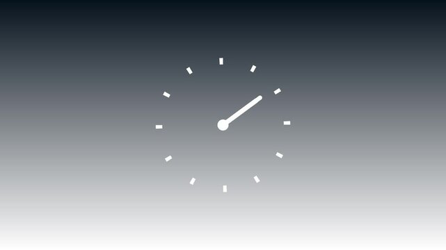 Clock icon with moving 12 hour loop. Clock 4k animation video.