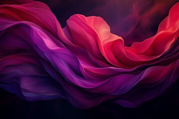 Obraz premium dynamic fluid art with shades of red and purple swirling together 