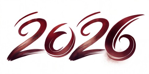 Obraz premium year of 2026 in calligraphic art style .