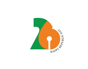 26 January Indian Republic day concept. Vector Illustration.