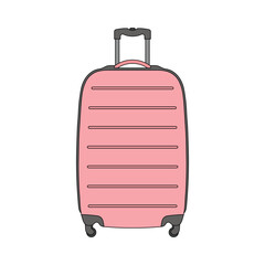 kids drawing vector illustration suitcase cartoon isolated