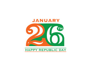 26 January Indian Republic day concept. Vector Illustration.