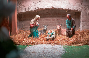 Nativity Scene Statues with Mary, Joseph and Baby Jesus
