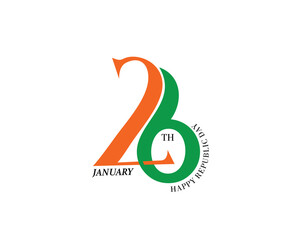 26 January Indian Republic day concept. Vector Illustration.