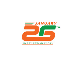 26 January Indian Republic day concept. Vector Illustration.