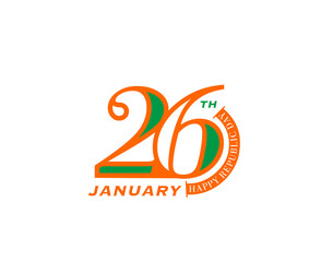 26 January Indian Republic day concept. Vector Illustration.