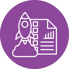 Startup Ecosystem line circle icon