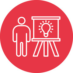 Pitch Deck line circle icon