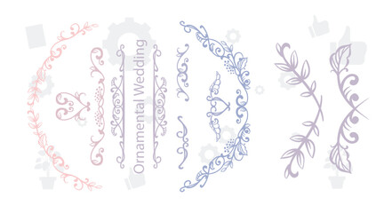 Collection of geometric vector floral frames. Round, oval, triangle, square Borders decorated with hand drawn delicate flowers, branches, leaves, blossom.