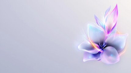 Fototapeta premium Abstract floral design with soft colors and glowing effects.