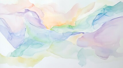 Fototapeta premium Abstract Pastel Watercolor Landscape Painting