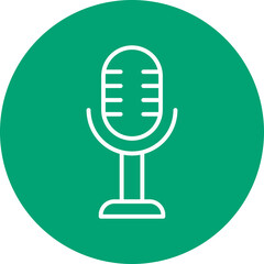 Microphone line circle icon